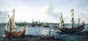 The Harbour in Amsterdam we VROOM, Hendrick Cornelisz.